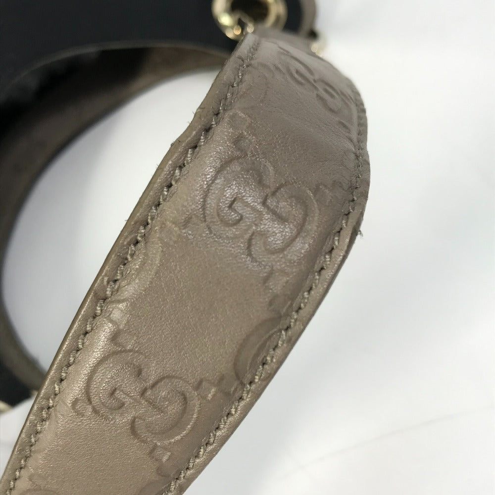 GUCCI Shoulder Bag 257265 Canvas / leather Dark Navy type GG Guccisima logo Women Used