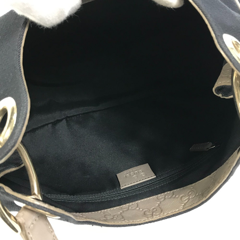 GUCCI Shoulder Bag 257265 Canvas / leather Dark Navy type GG Guccisima logo Women Used