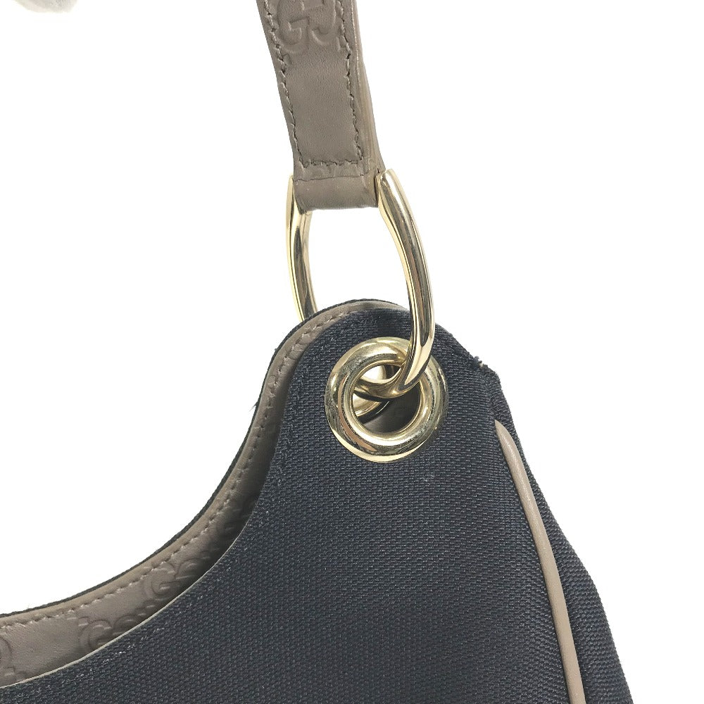 GUCCI Shoulder Bag 257265 Canvas / leather Dark Navy type GG Guccisima logo Women Used