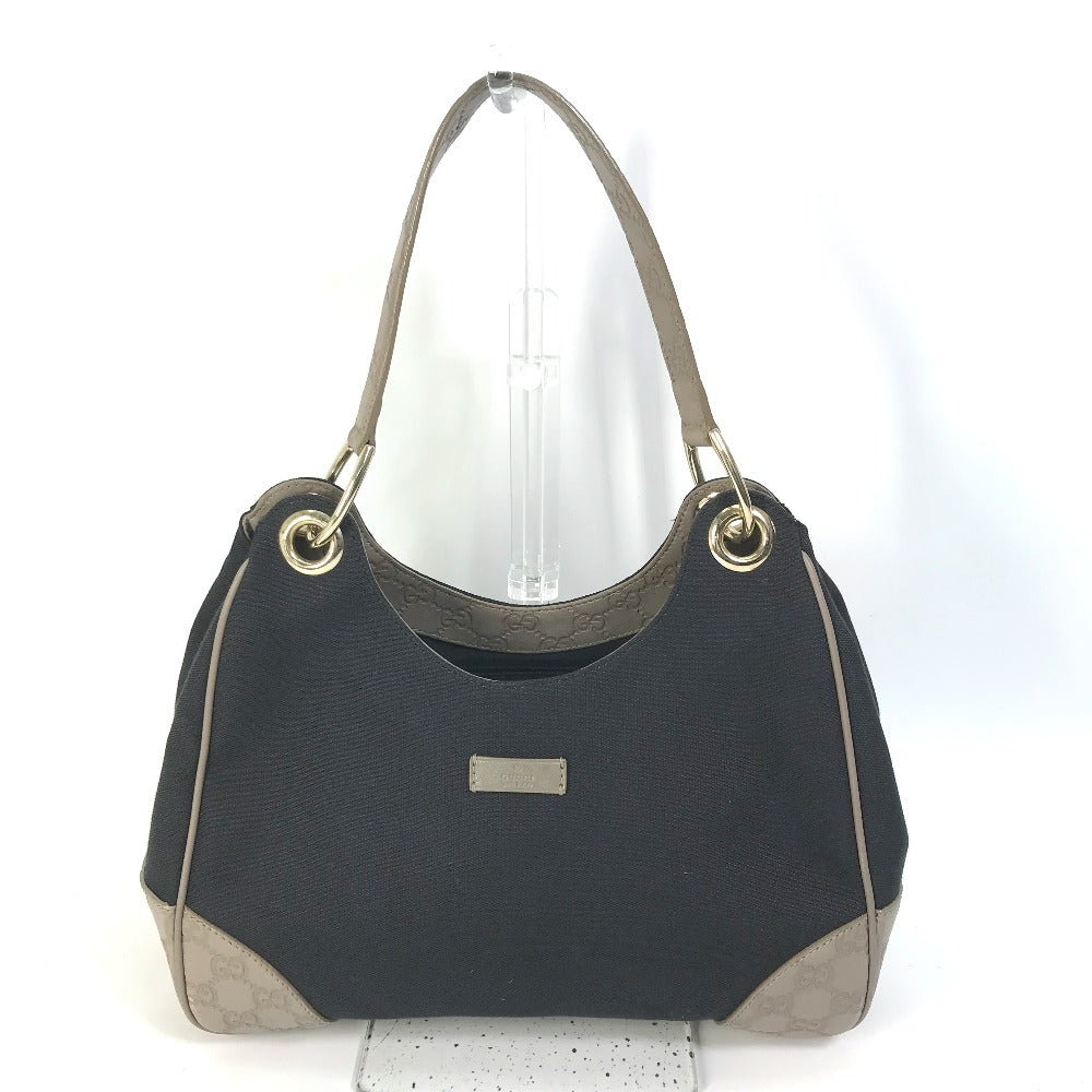 GUCCI Shoulder Bag 257265 Canvas / leather Dark Navy type GG Guccisima logo Women Used