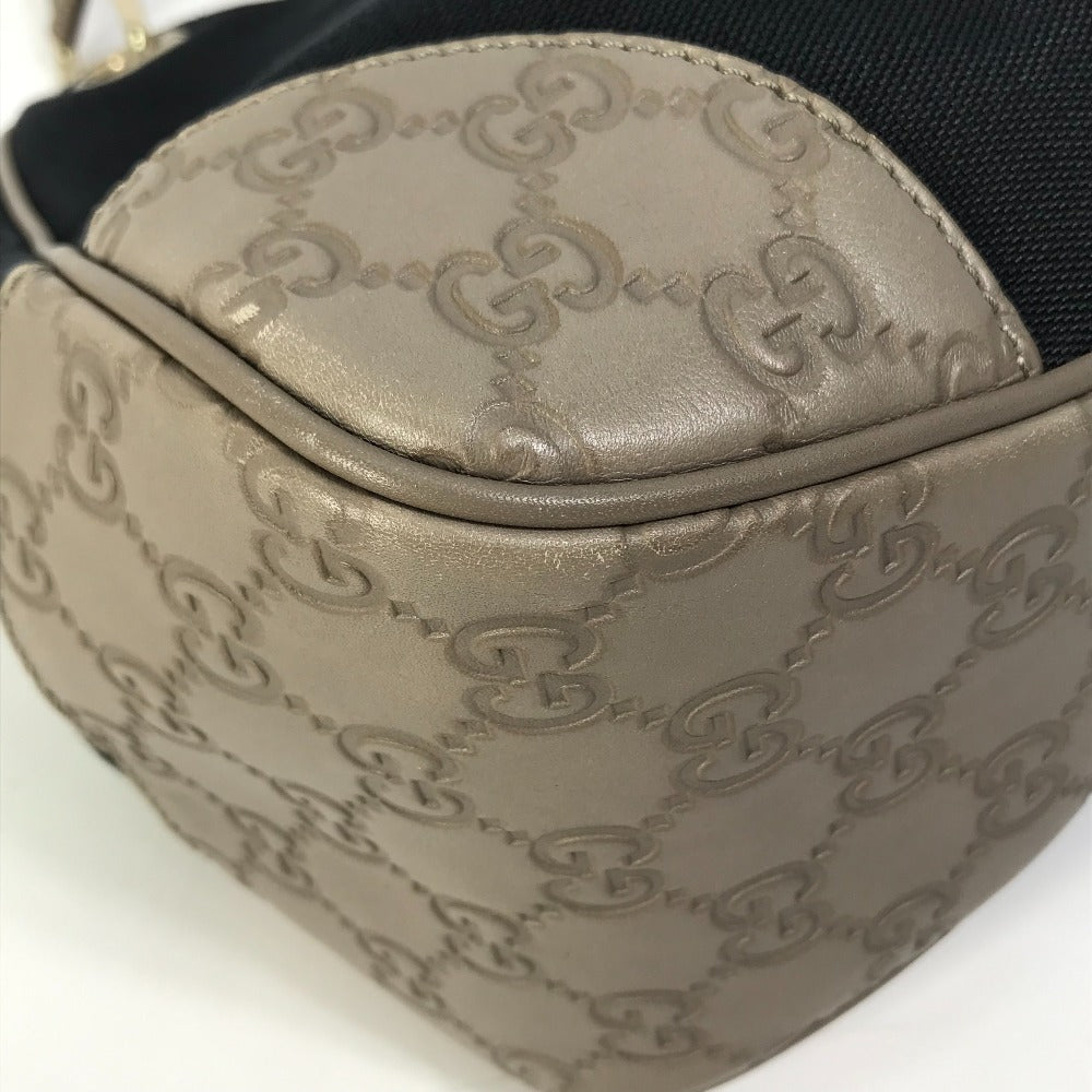 GUCCI Shoulder Bag 257265 Canvas / leather Dark Navy type GG Guccisima logo Women Used