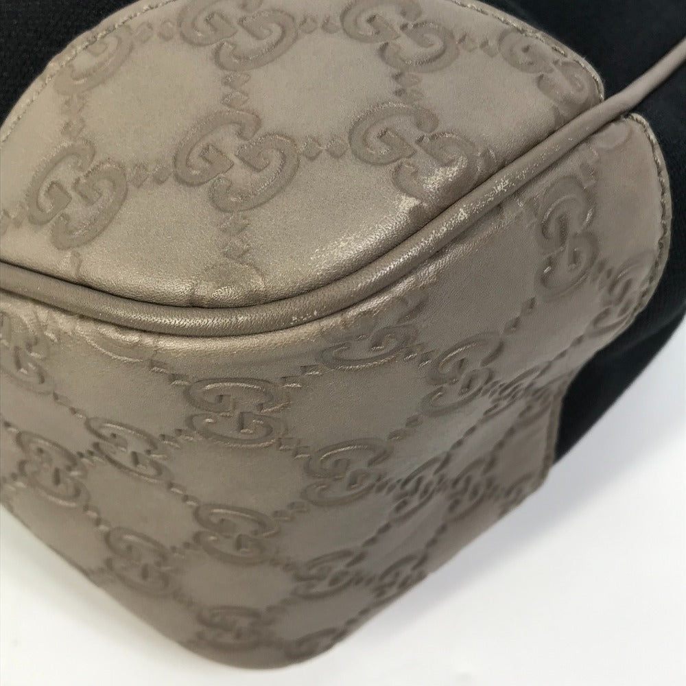 GUCCI Shoulder Bag 257265 Canvas / leather Dark Navy type GG Guccisima logo Women Used