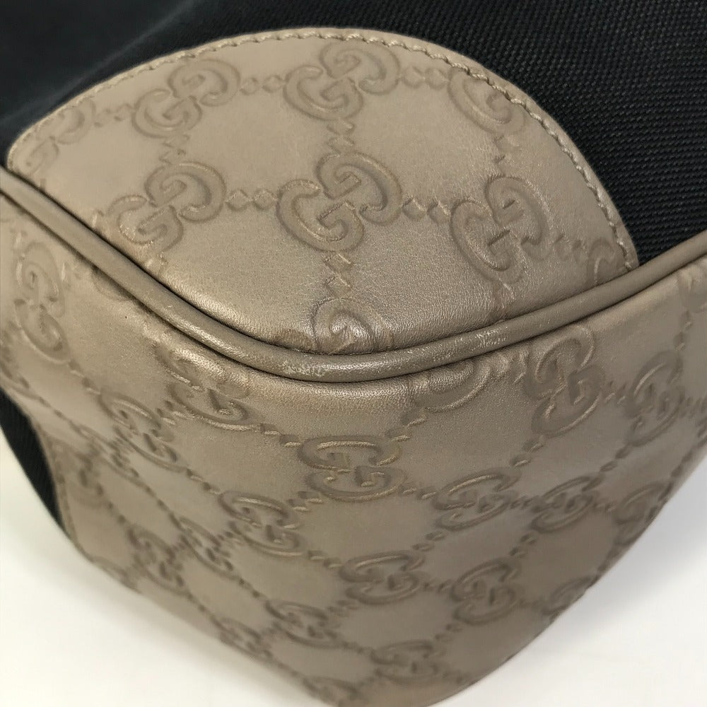 GUCCI Shoulder Bag 257265 Canvas / leather Dark Navy type GG Guccisima logo Women Used