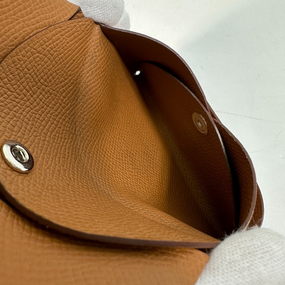 HERMES Card Case Epsom Brown Wallet Calvi duo Women Used