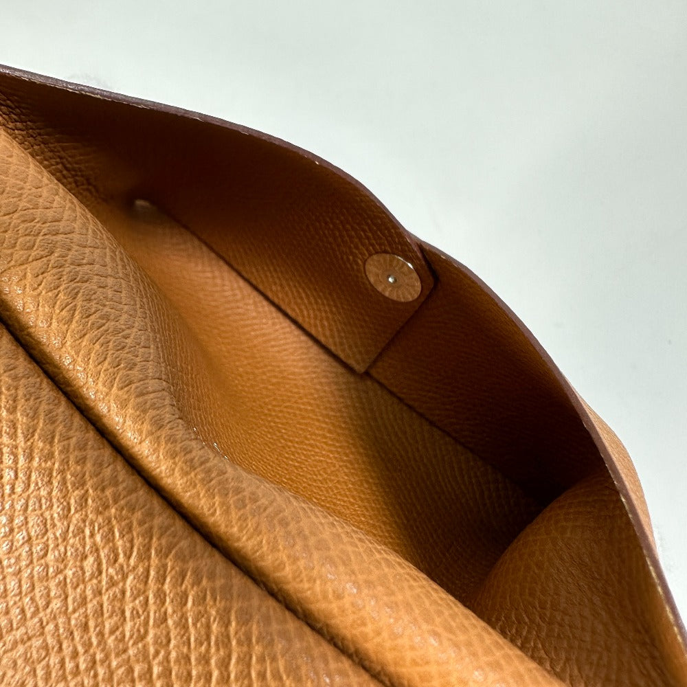 HERMES Card Case Epsom Brown Wallet Calvi duo Women Used