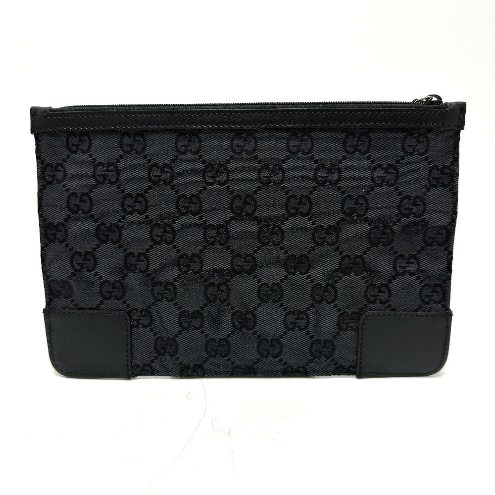 GUCCI Pouch 150415 GG canvas black GG flat Women Used