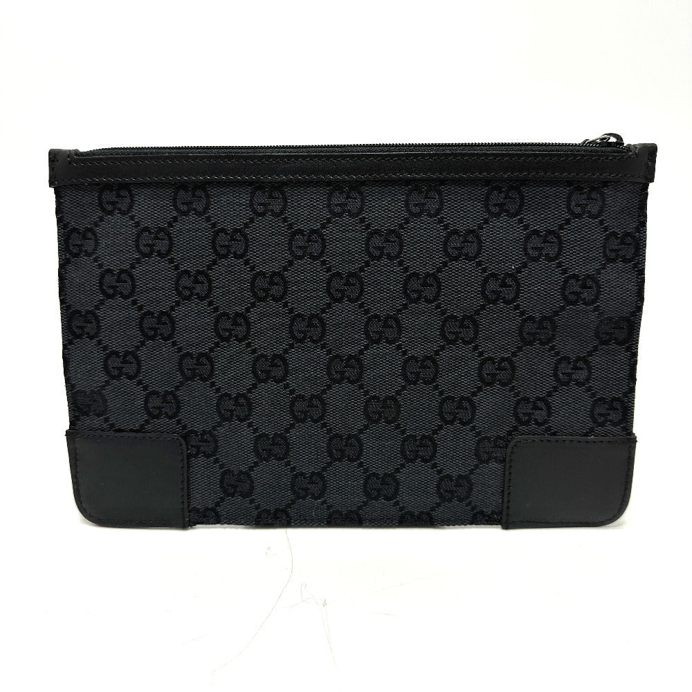 GUCCI Pouch 150415 GG canvas black GG flat Women Used