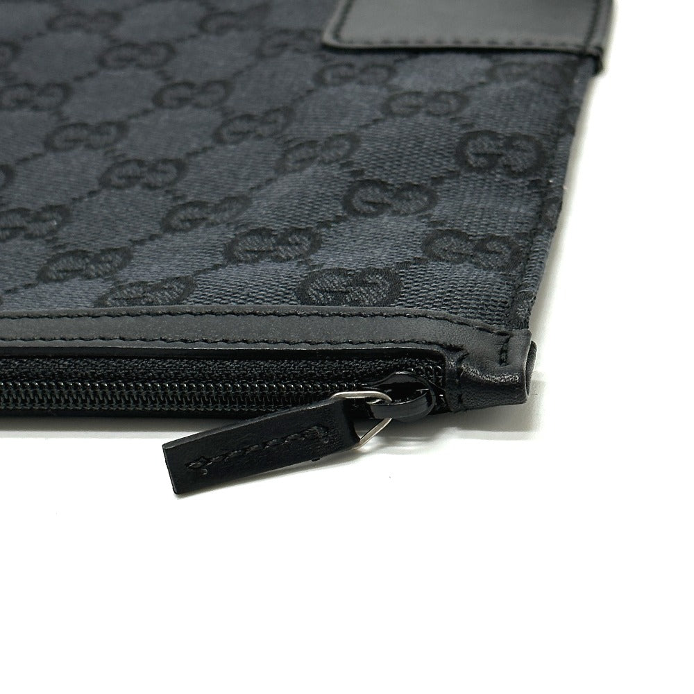 GUCCI Pouch 150415 GG canvas black GG flat Women Used
