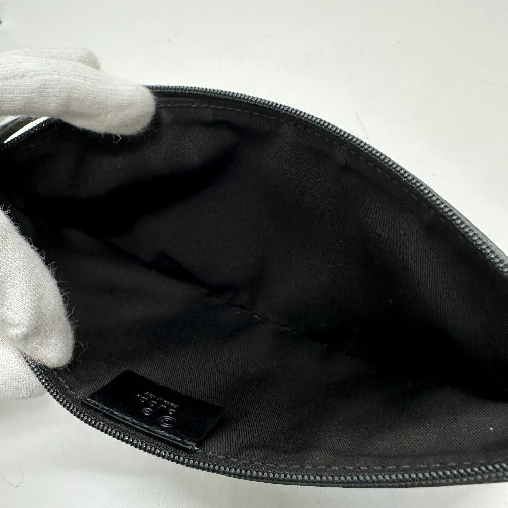 GUCCI Pouch 150415 GG canvas black GG flat Women Used