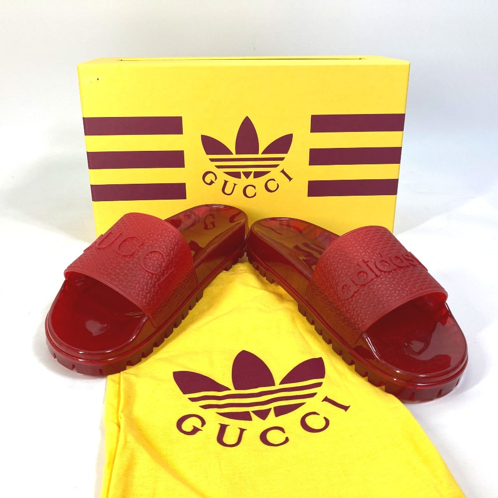 GUCCI Sandals 721229 rubber Red logo shoes clear slide Women 9 Used