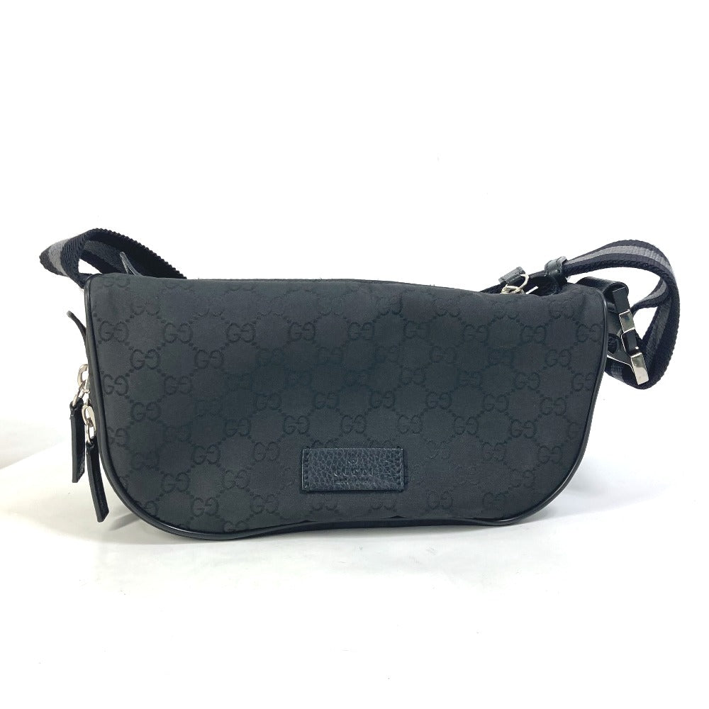 GUCCI Waist bag 449182 Nylon black GG Belt bag Shoulder Bag mens Used
