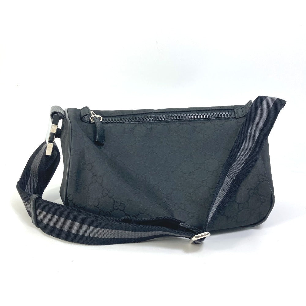 GUCCI Waist bag 449182 Nylon black GG Belt bag Shoulder Bag mens Used