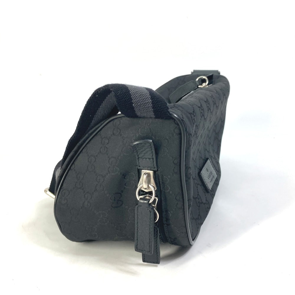 GUCCI Waist bag 449182 Nylon black GG Belt bag Shoulder Bag mens Used