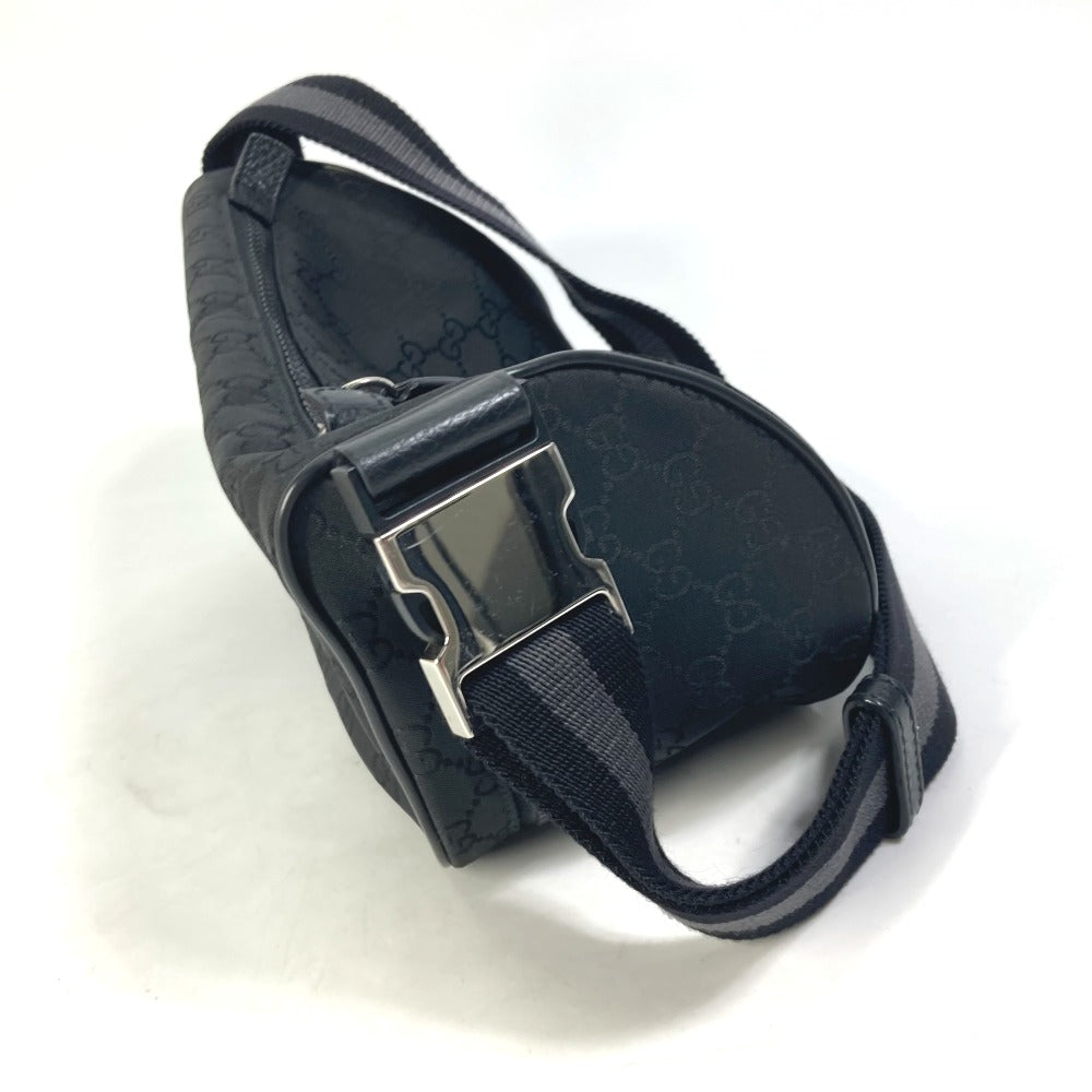 GUCCI Waist bag 449182 Nylon black GG Belt bag Shoulder Bag mens Used