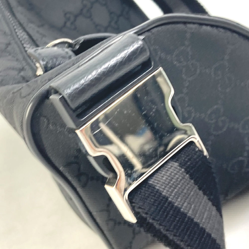 GUCCI Waist bag 449182 Nylon black GG Belt bag Shoulder Bag mens Used