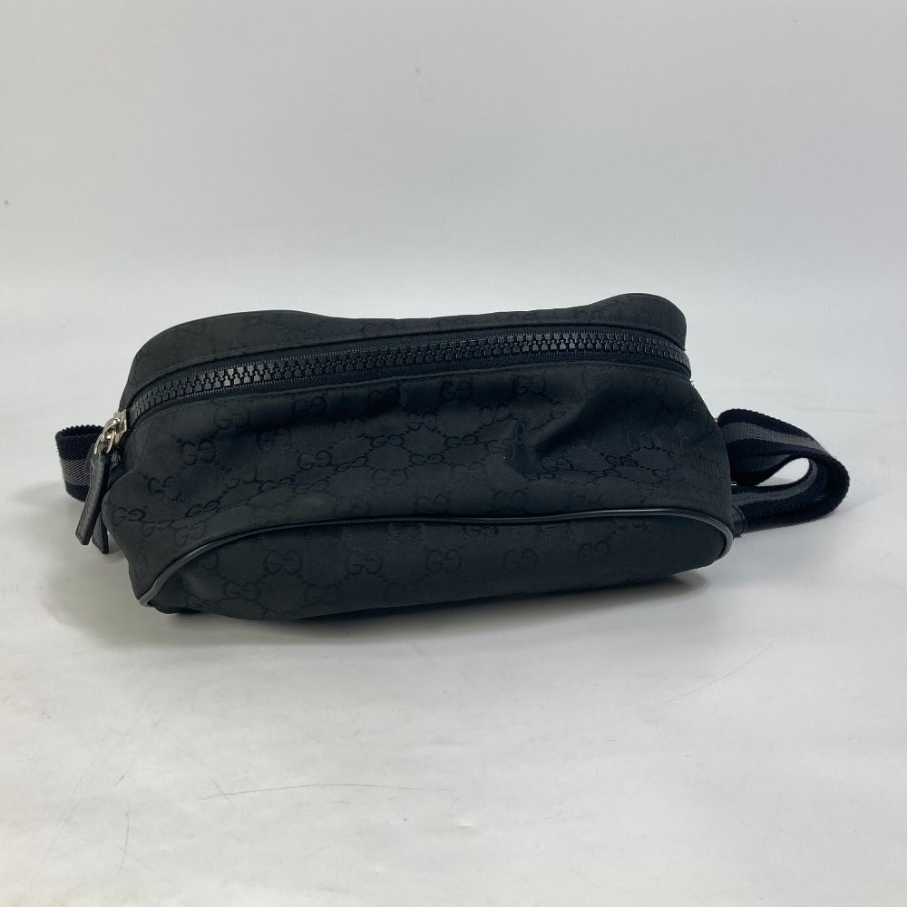 GUCCI Waist bag 449182 Nylon black GG Belt bag Shoulder Bag mens Used