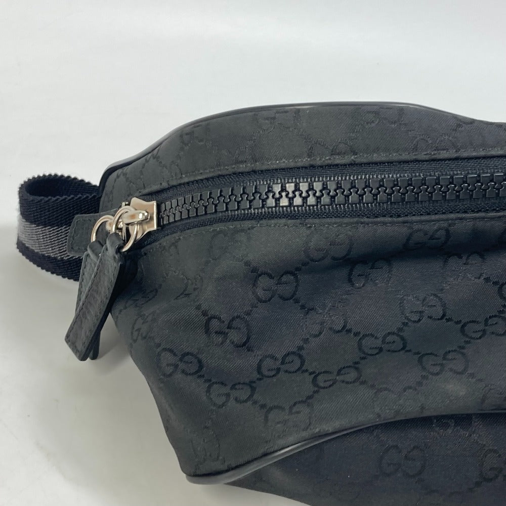 GUCCI Waist bag 449182 Nylon black GG Belt bag Shoulder Bag mens Used