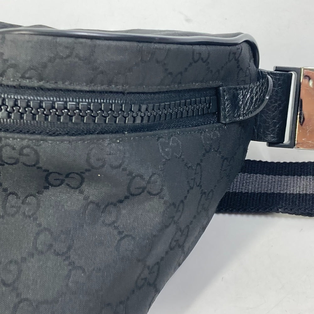 GUCCI Waist bag 449182 Nylon black GG Belt bag Shoulder Bag mens Used