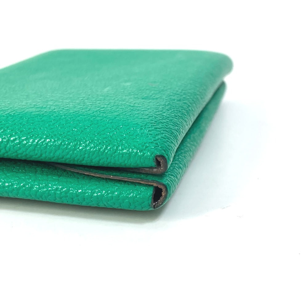 HERMES Card Case Shave green Coin Pocket Coin case Card Case Calvi duo Women Used