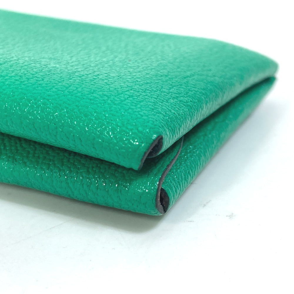 HERMES Card Case Shave green Coin Pocket Coin case Card Case Calvi duo Women Used