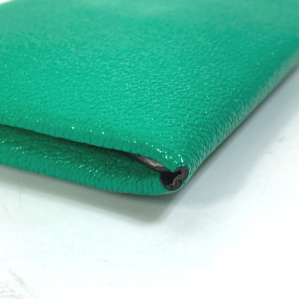 HERMES Card Case Shave green Coin Pocket Coin case Card Case Calvi duo Women Used
