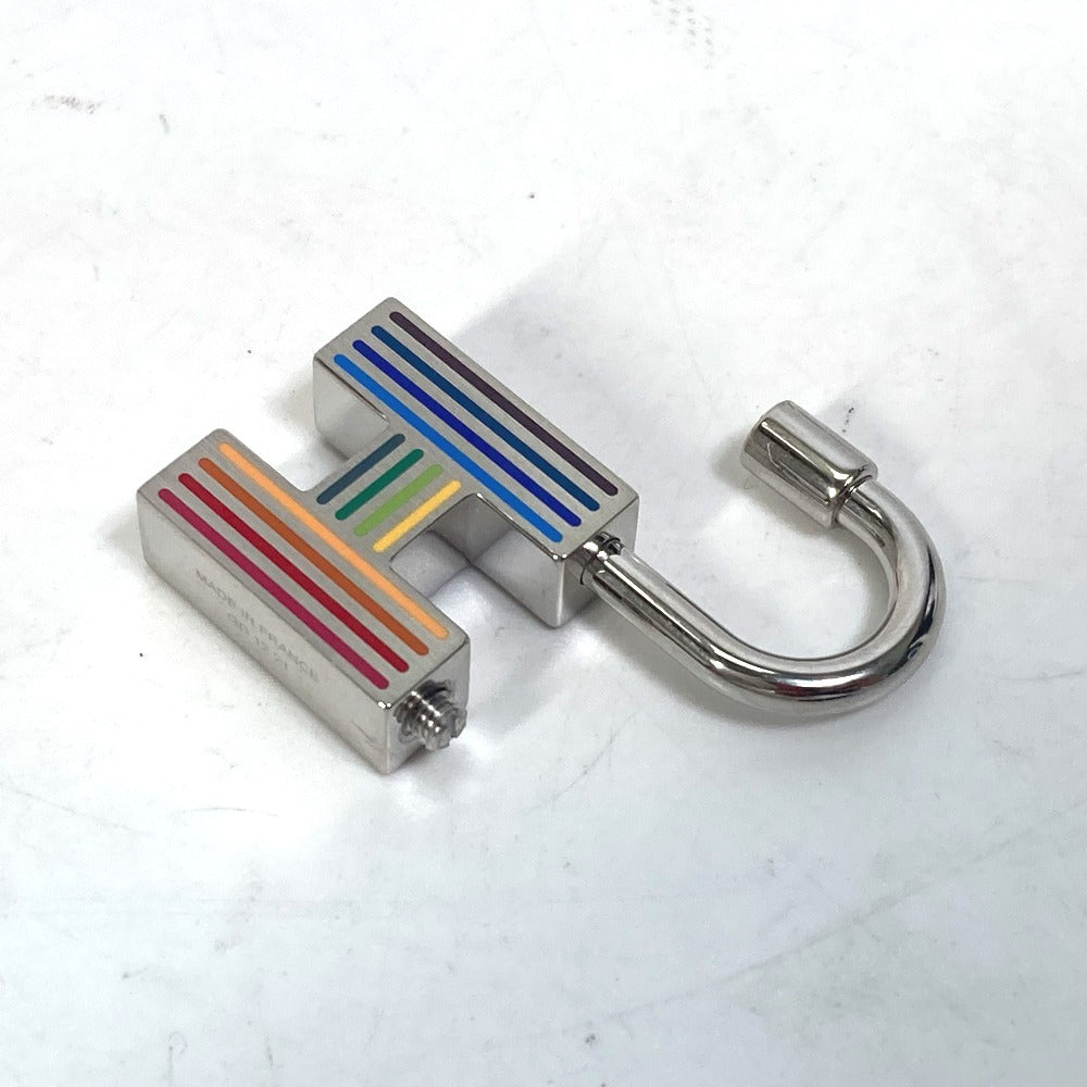 HERMES Key ring metal multicolor cadena quiz key Rainbow H logo Women Used