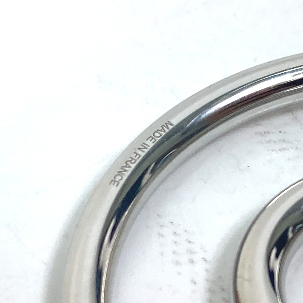 HERMES Key ring metal Silver H logo charm Blowjob a Cheval