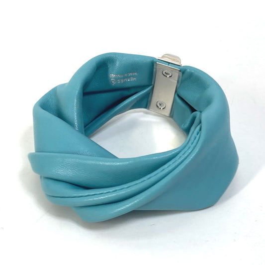 HERMES bracelet leather Light blue accessories medor Torsado Women Used