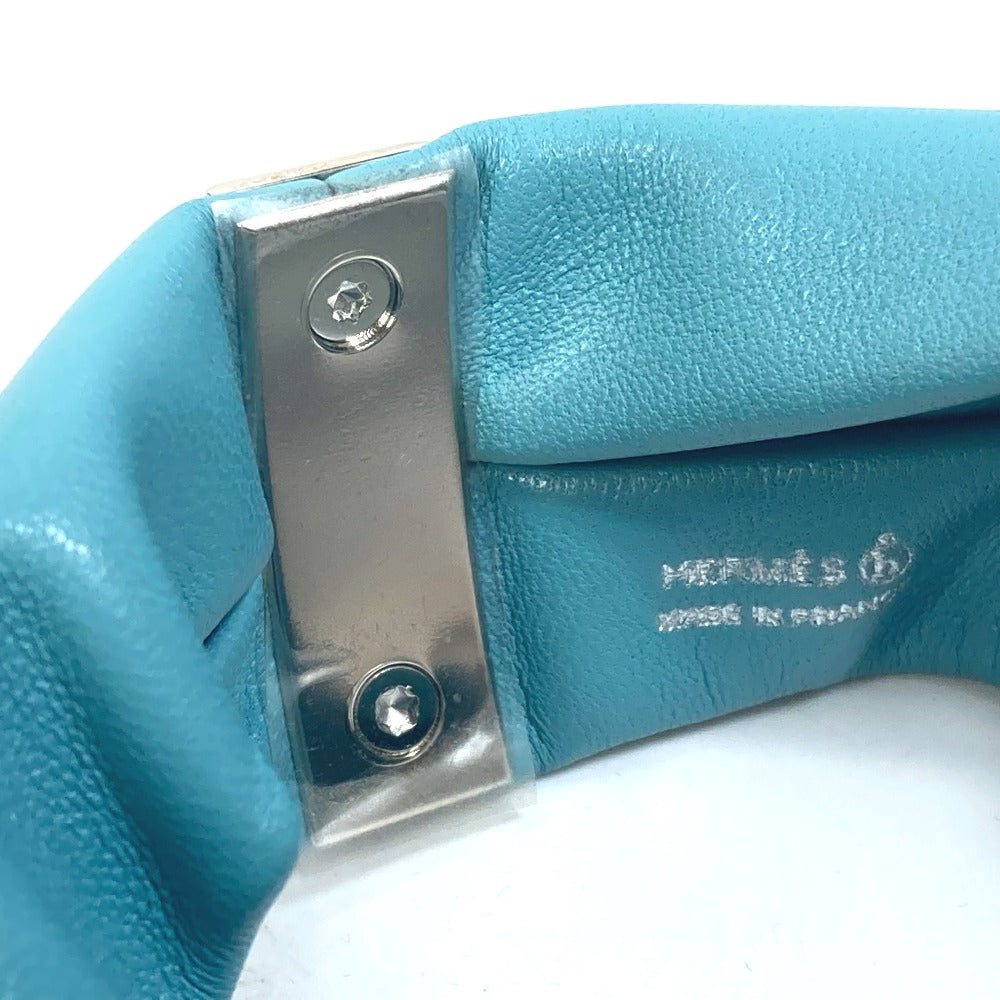 HERMES bracelet leather Light blue accessories medor Torsado Women Used