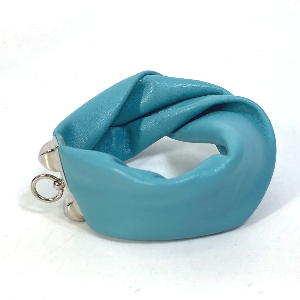 HERMES bracelet leather Light blue accessories medor Torsado Women Used