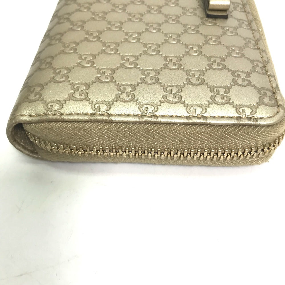 GUCCI Long Wallet Purse 388680 Sima leather gold Guccisima Zip Around mens Used