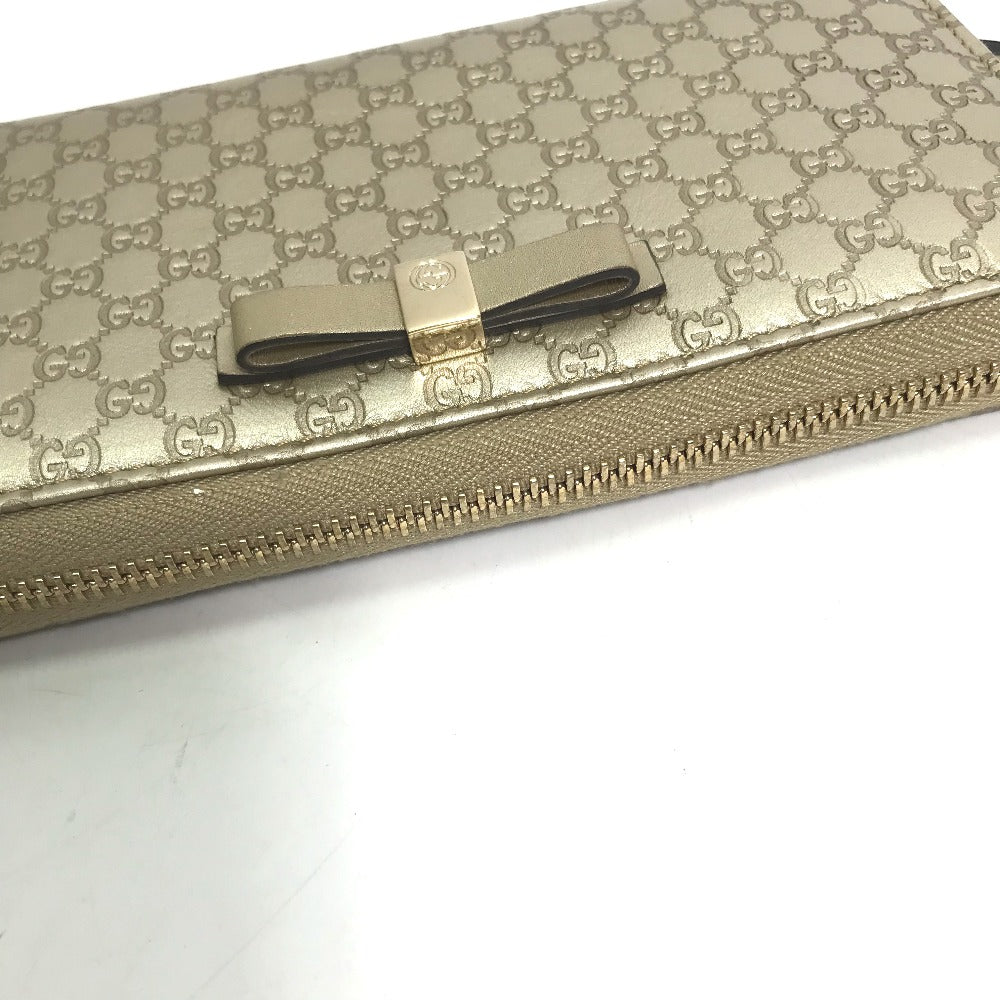 GUCCI Long Wallet Purse 388680 Sima leather gold Guccisima Zip Around mens Used