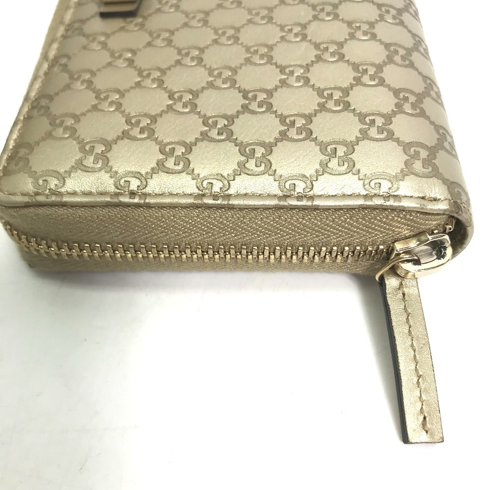 GUCCI Long Wallet Purse 388680 Sima leather gold Guccisima Zip Around mens Used