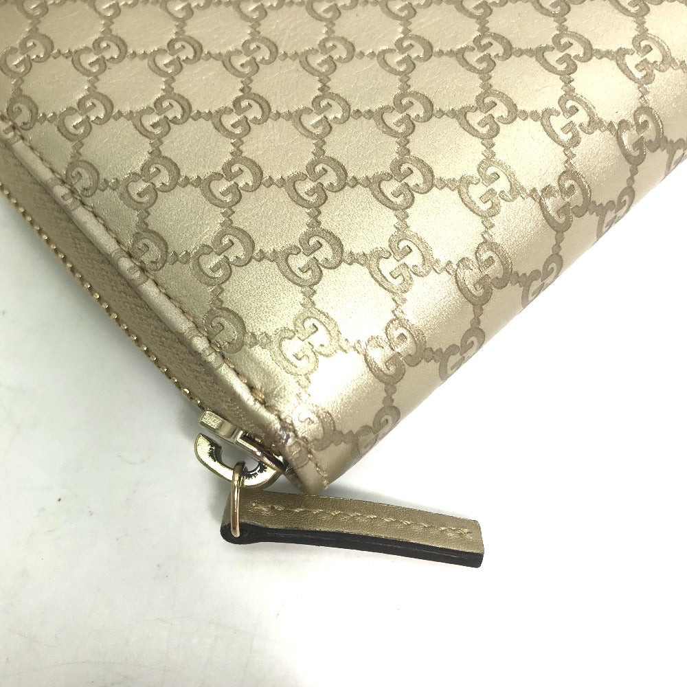 GUCCI Long Wallet Purse 388680 Sima leather gold Guccisima Zip Around mens Used