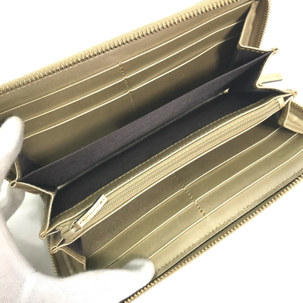 GUCCI Long Wallet Purse 388680 Sima leather gold Guccisima Zip Around mens Used
