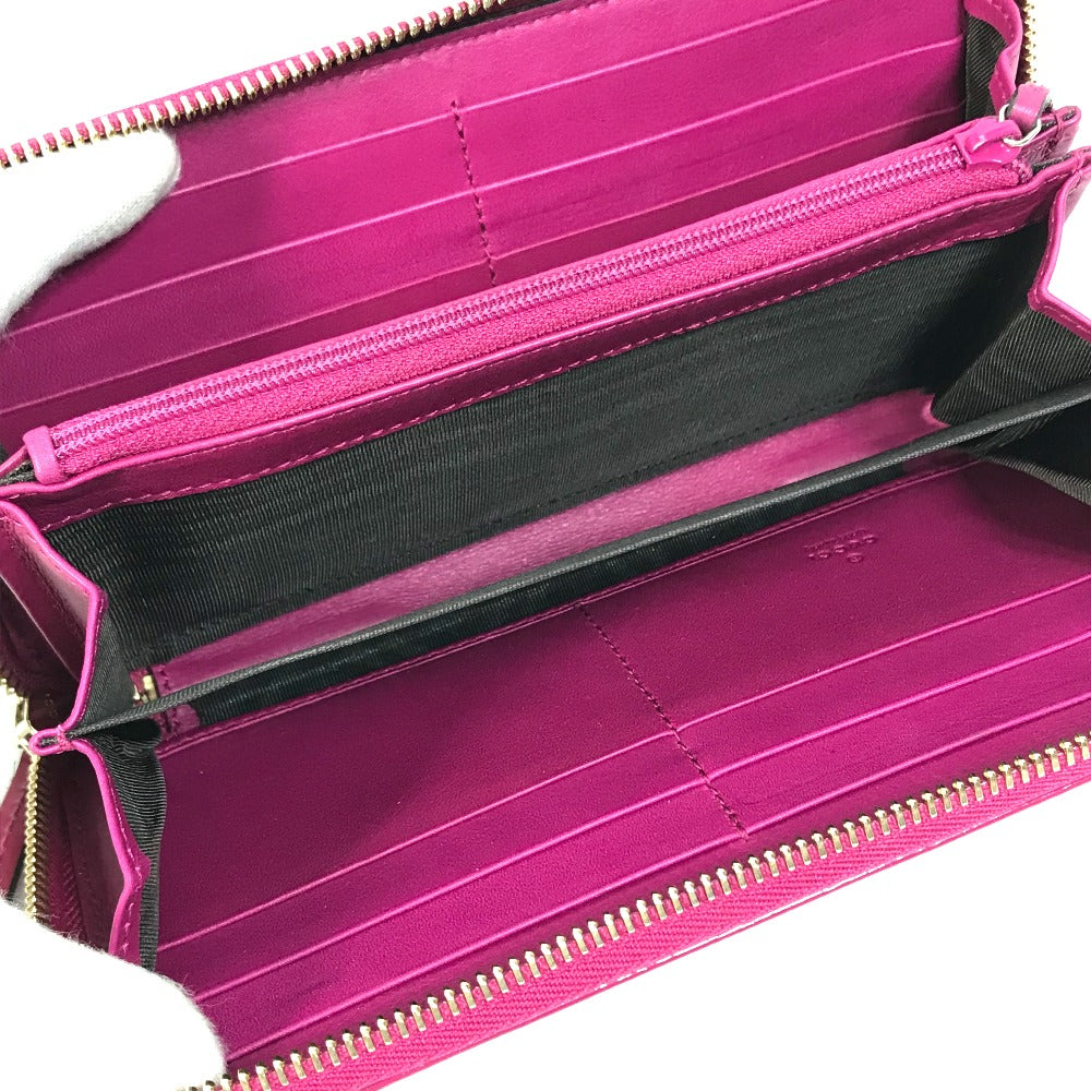 GUCCI Long Wallet Purse 309758 enamel pink Abbey GG pattern Guccisima Women Used