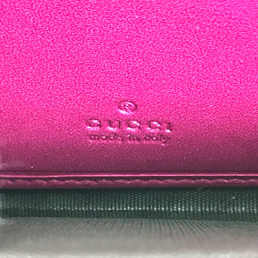 GUCCI Long Wallet Purse 309758 enamel pink Abbey GG pattern Guccisima Women Used