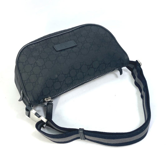 GUCCI Waist bag 509643 Nylon black GG belt bag Sling bag mens Used