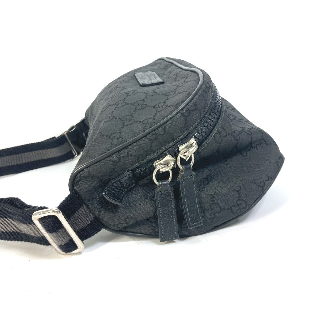 GUCCI Waist bag 509643 Nylon black GG belt bag Sling bag mens Used