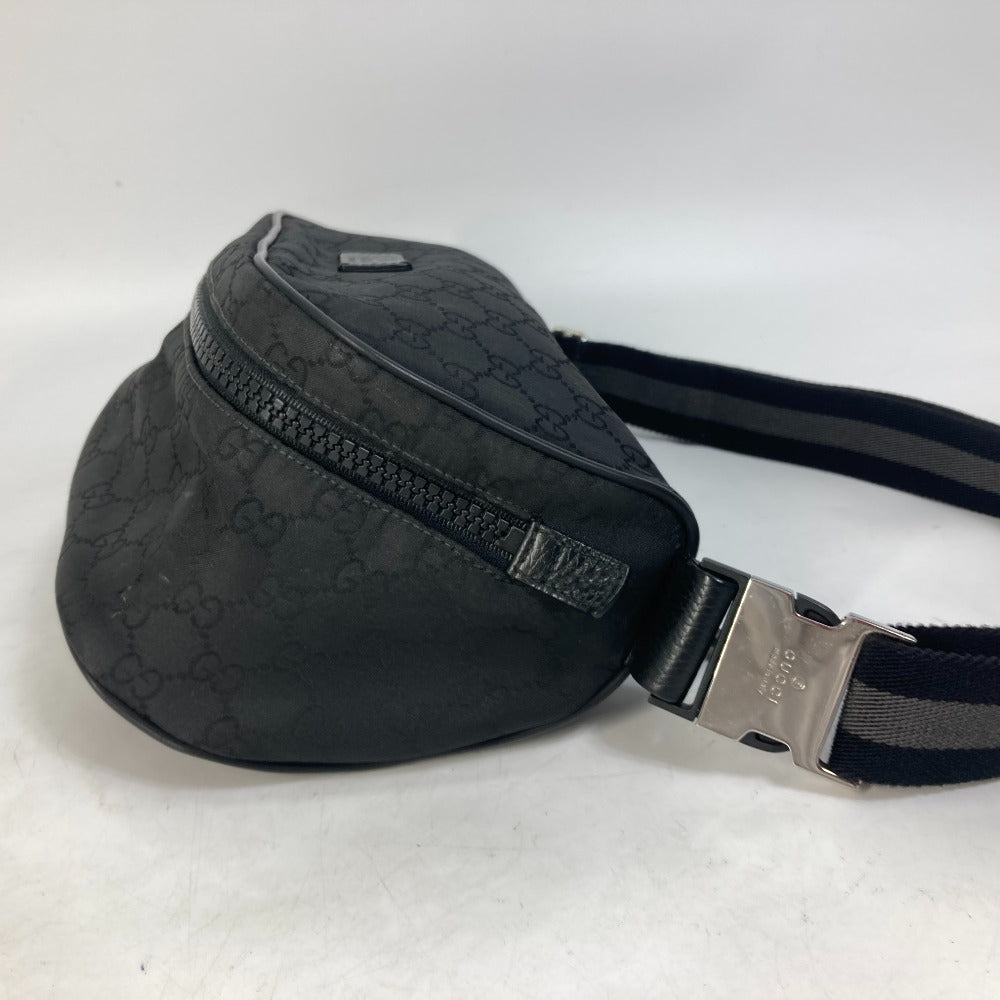 GUCCI Waist bag 509643 Nylon black GG belt bag Sling bag mens Used