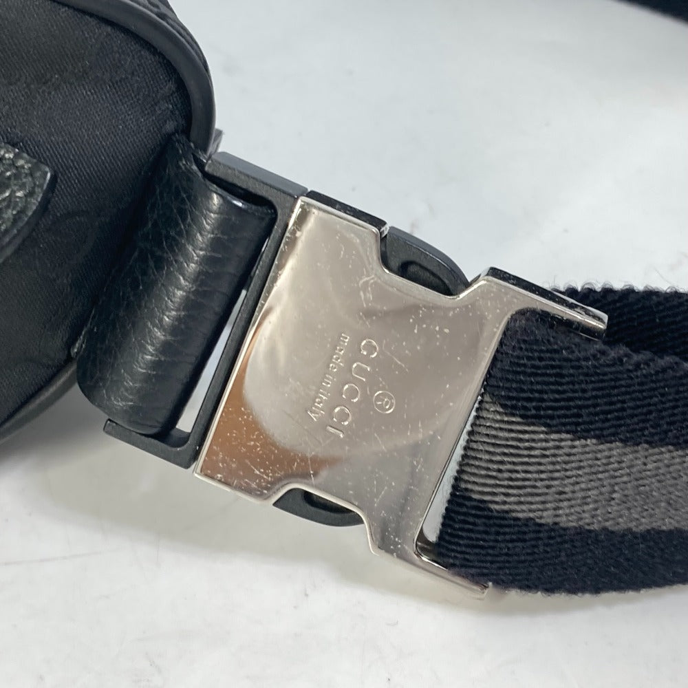 GUCCI Waist bag 509643 Nylon black GG belt bag Sling bag mens Used
