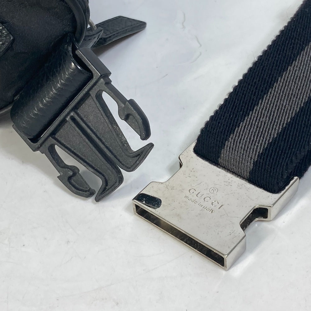 GUCCI Waist bag 509643 Nylon black GG belt bag Sling bag mens Used