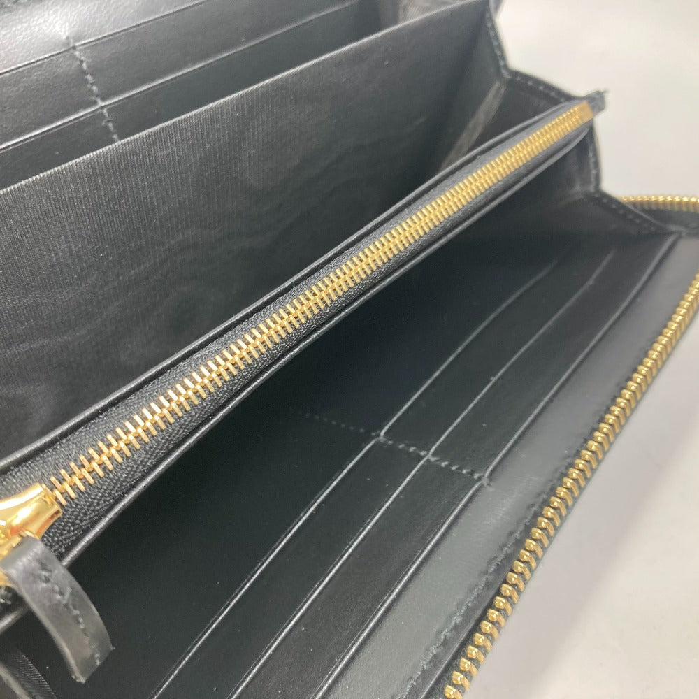 GUCCI Long Wallet Purse 723784 leather black Long wallet GG Matelasse Zip Around Wallet mens Used