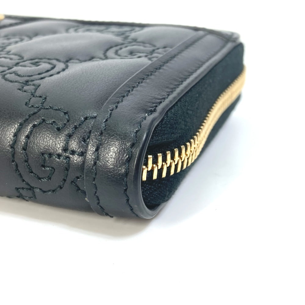 GUCCI Long Wallet Purse 723784 leather black Long wallet GG Matelasse Zip Around Wallet mens Used