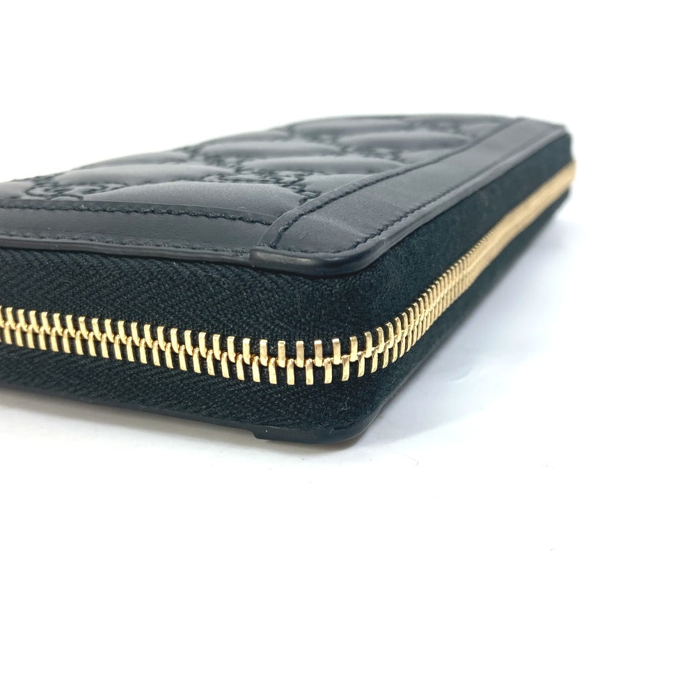 GUCCI Long Wallet Purse 723784 leather black Long wallet GG Matelasse Zip Around Wallet mens Used
