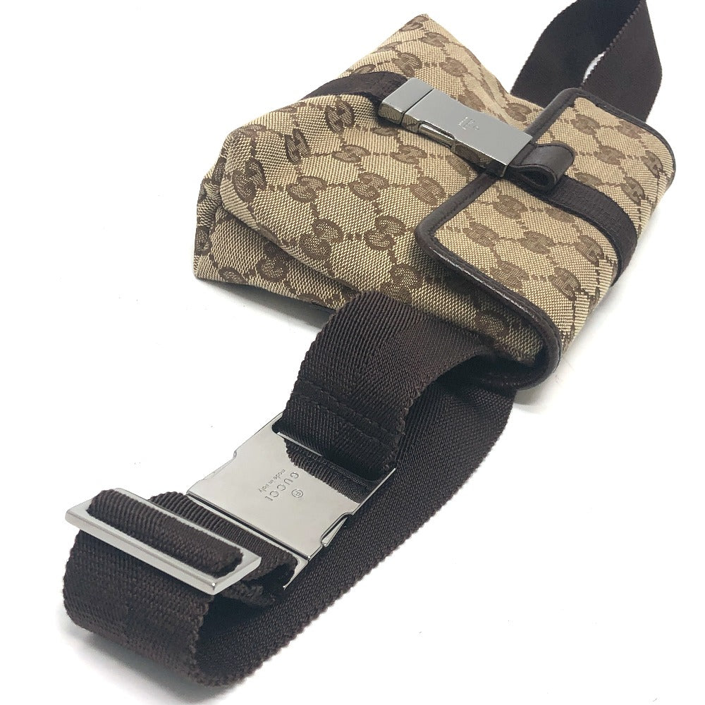 GUCCI Waist bag 131236 GG canvas Beige x brown GG Sling bag Waist pouch unisex(Unisex) Used