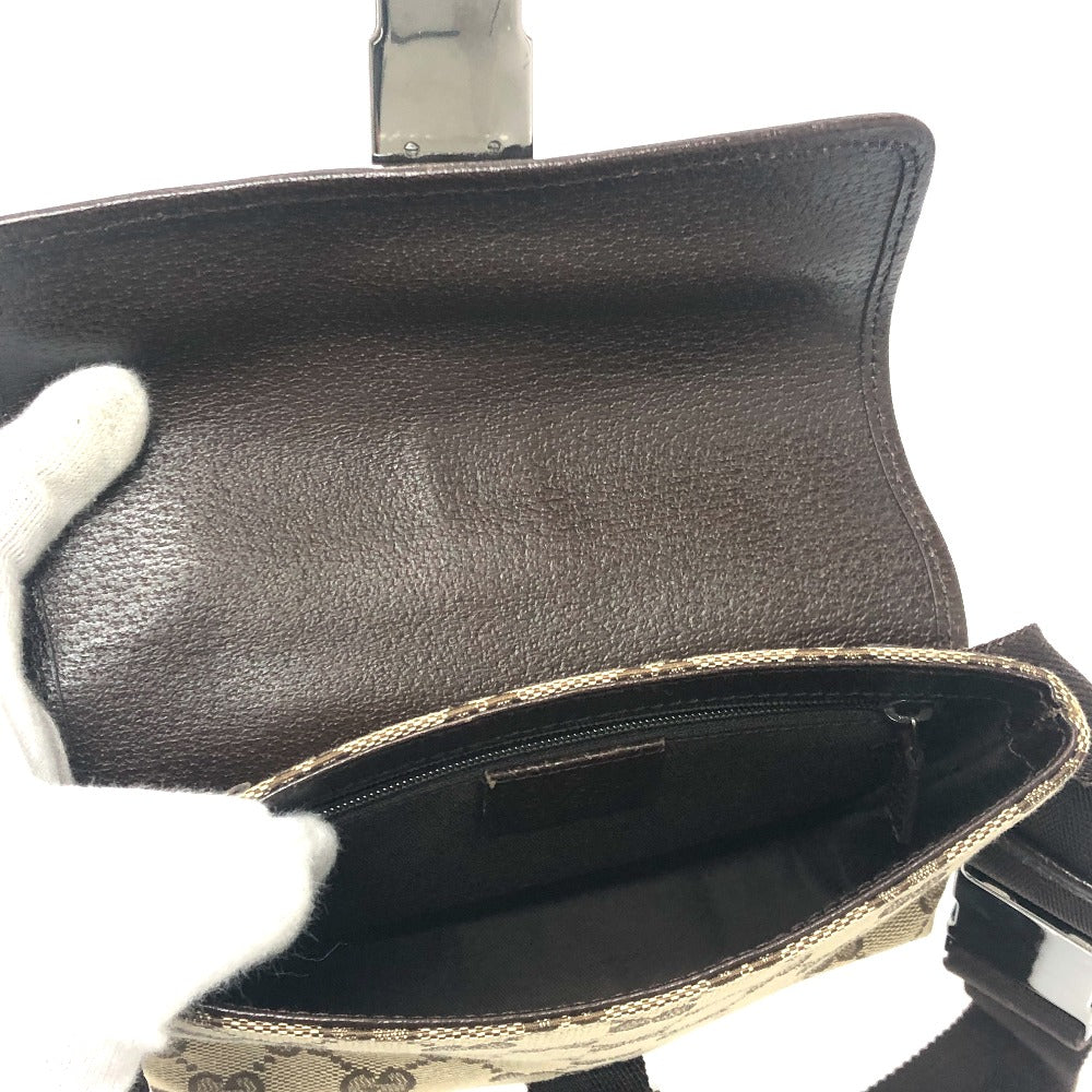 GUCCI Waist bag 131236 GG canvas Beige x brown GG Sling bag Waist pouch unisex(Unisex) Used
