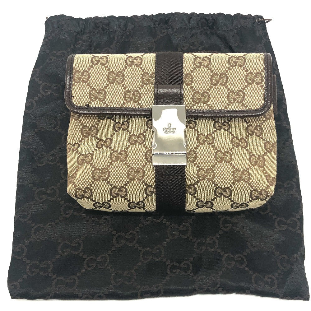 GUCCI Waist bag 131236 GG canvas Beige x brown GG Sling bag Waist pouch unisex(Unisex) Used
