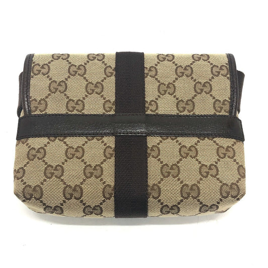 GUCCI Waist bag 131236 GG canvas Beige x brown GG Sling bag Waist pouch unisex(Unisex) Used