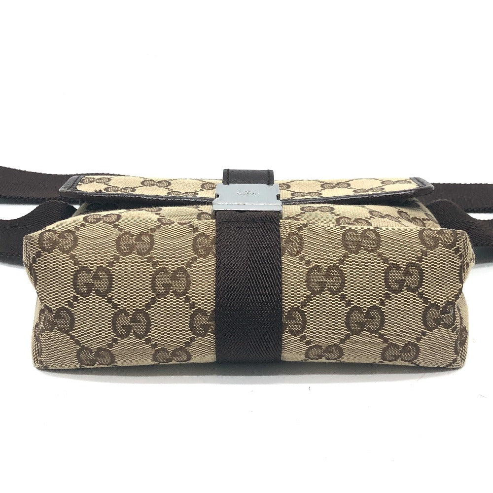 GUCCI Waist bag 131236 GG canvas Beige x brown GG Sling bag Waist pouch unisex(Unisex) Used